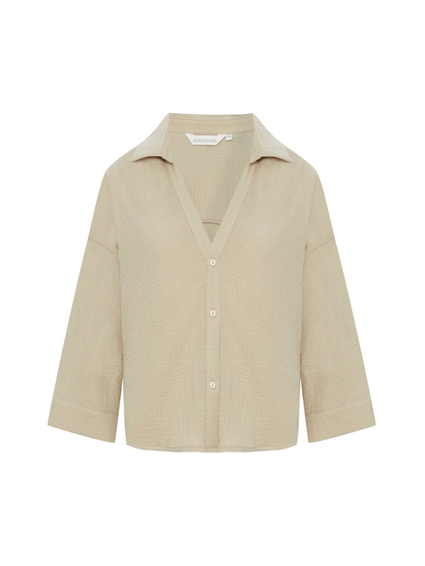 Turkish Handloomed Echo Mini Shirt - Oatmeal
