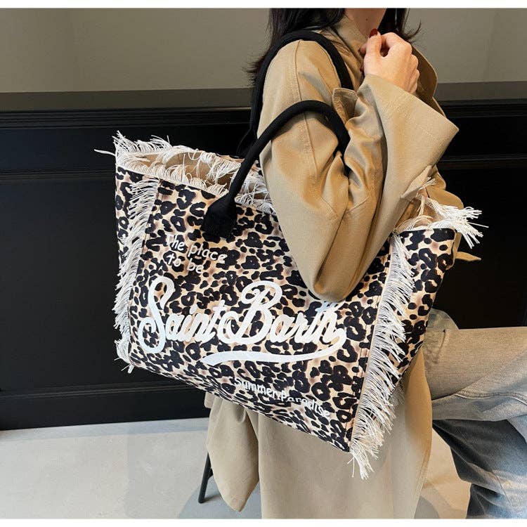 Tassel large-capacity beach handbag shoulder bag