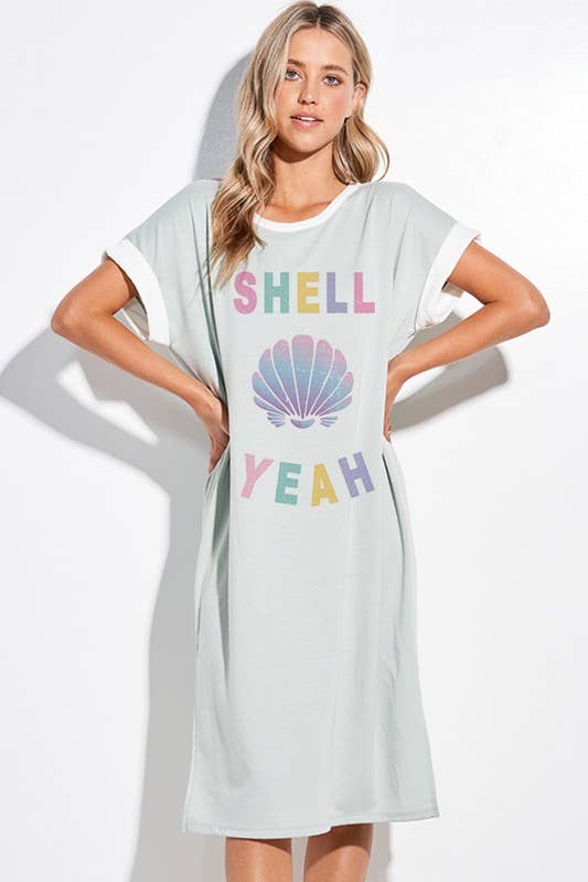 Shell yeah ringer band loungewear dress