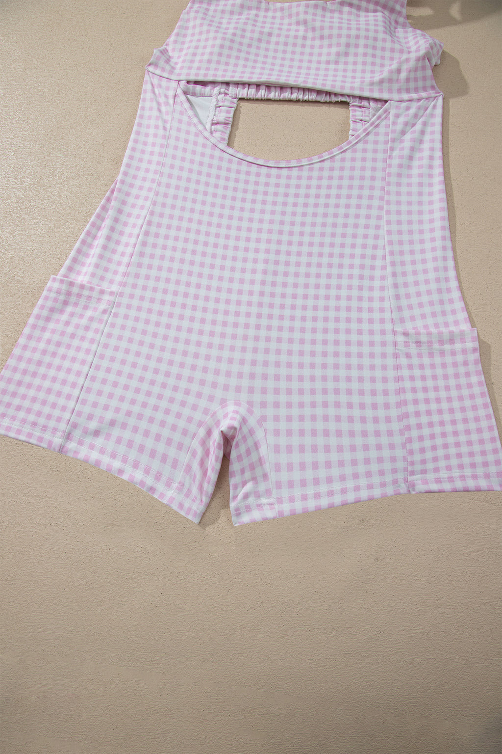 Racing Red Faux Two Piece Gingham Contrast Patchwork Loose Mini Dress