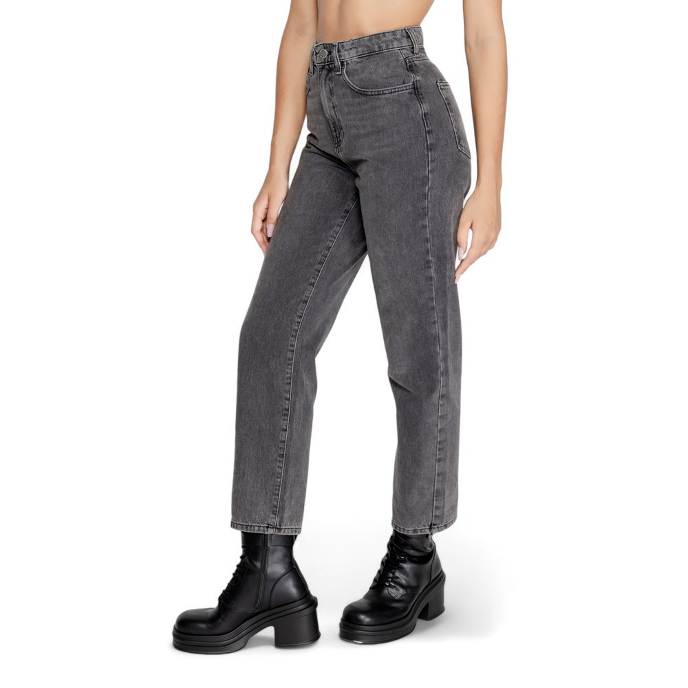 Gray Cotton Mom Jean