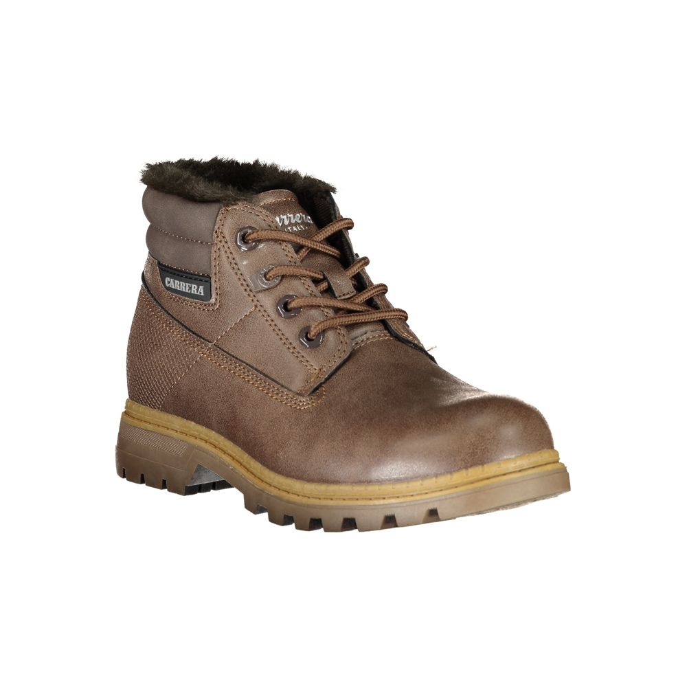Brown Polyester Women's Boot