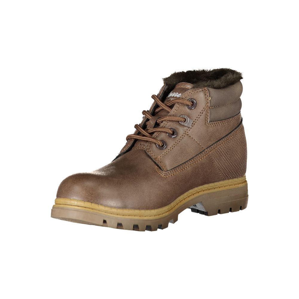 Brown Polyester Women's Boot