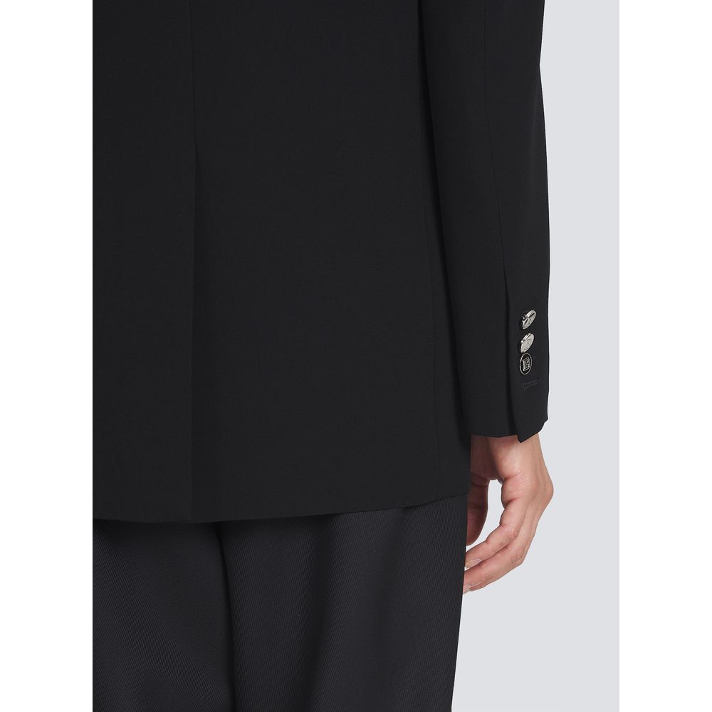 Black Viscose Women Blazer
