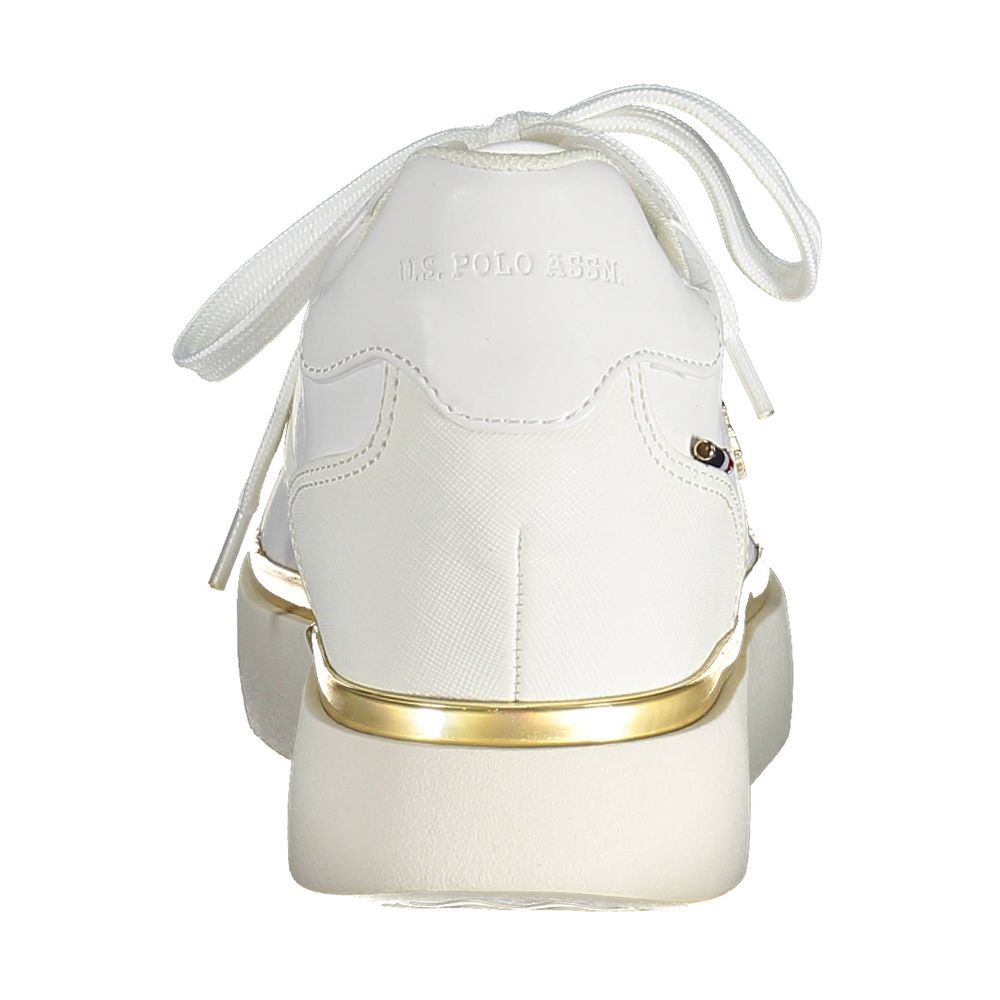 White Polyester Women Sneaker