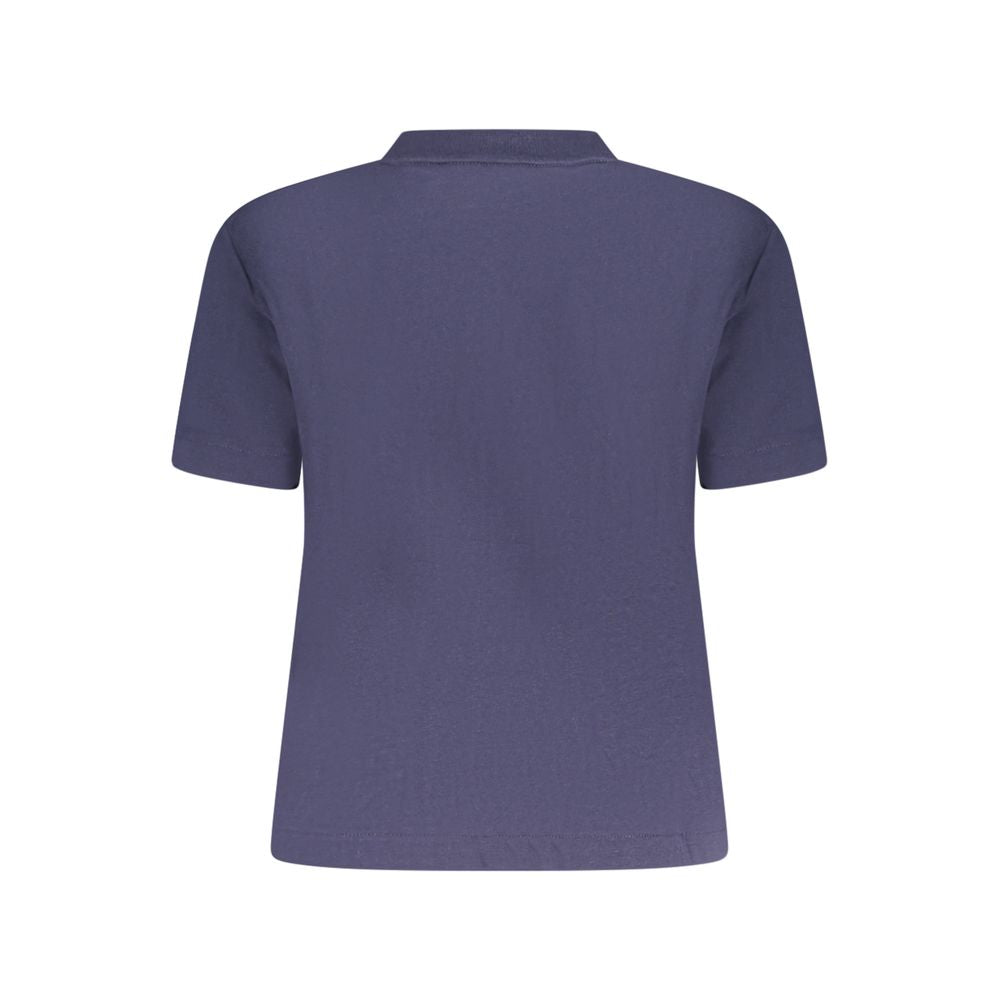 Blue Cotton Women T-Shirt
