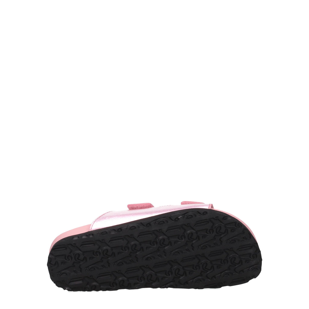 Pink Leather Slippers Sandals