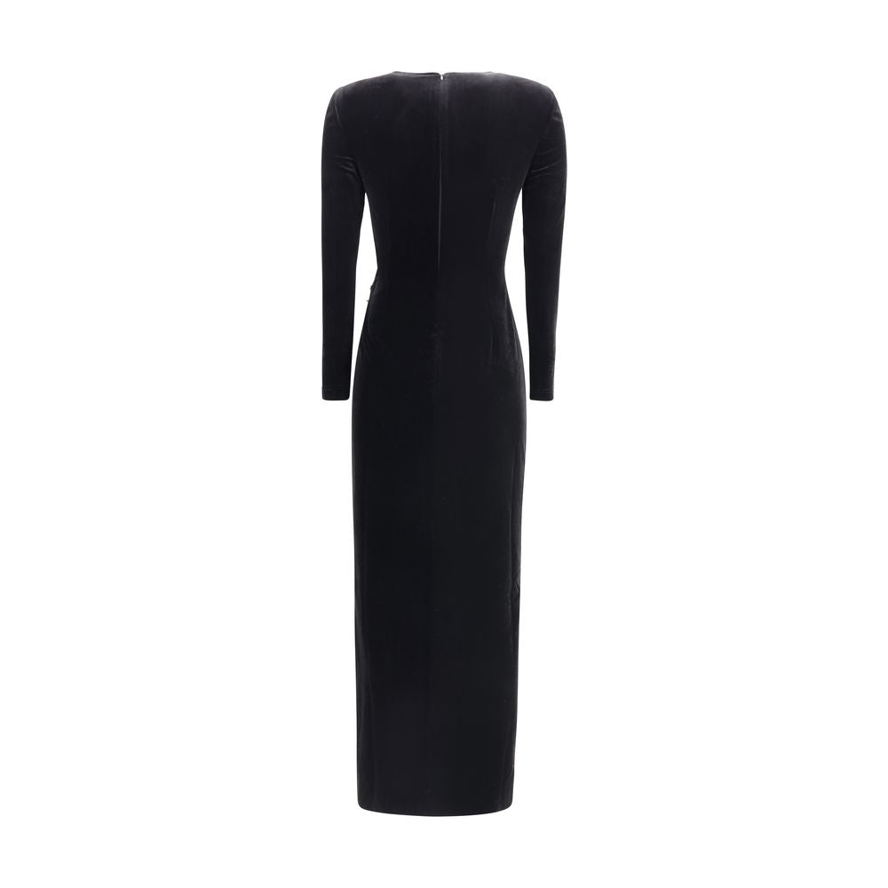 Embellished velvet midi Dress