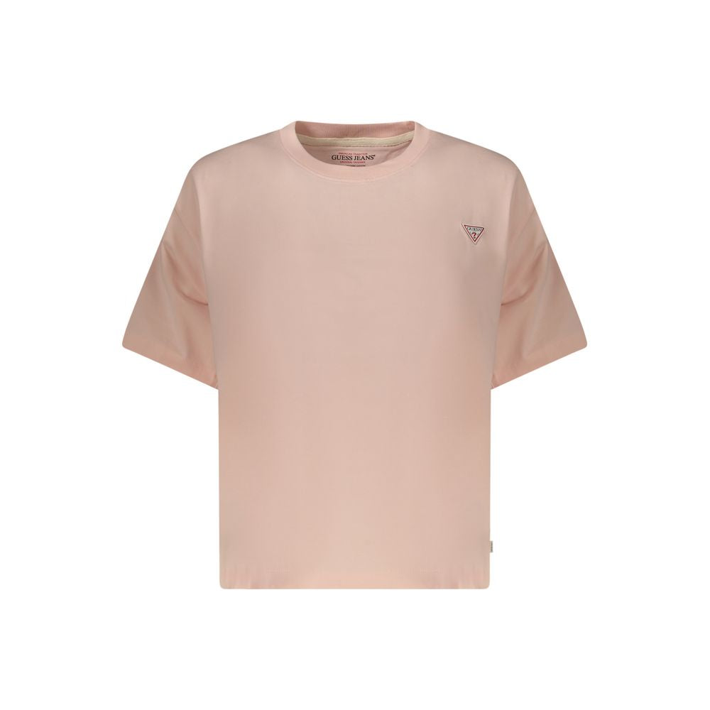 Pink Cotton Women T-Shirt