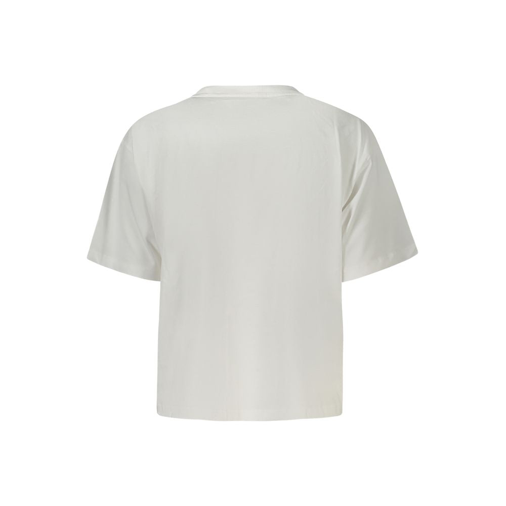 White Cotton Women T-Shirt