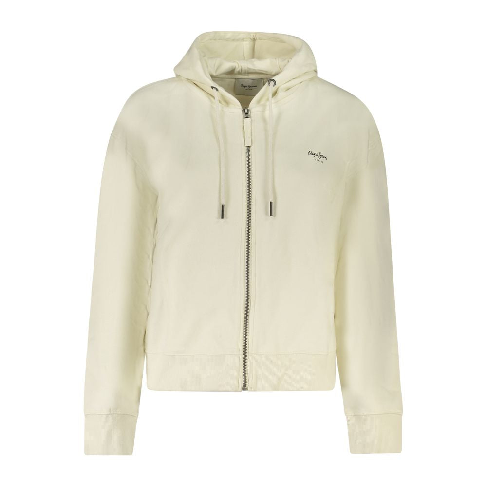 White Cotton Women Hoodie