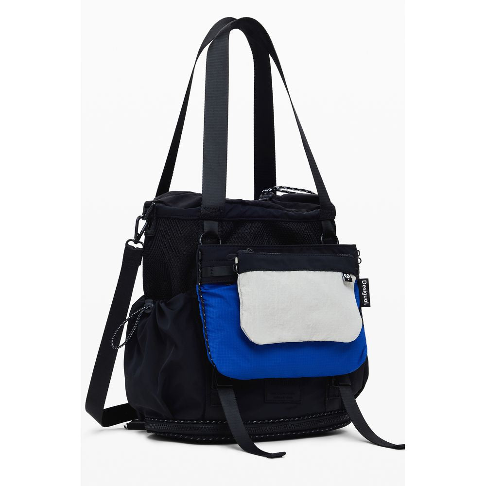Black Polyester Women Handbag