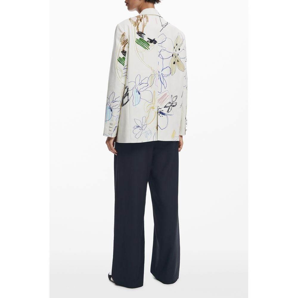 White Polyester Women Jacket