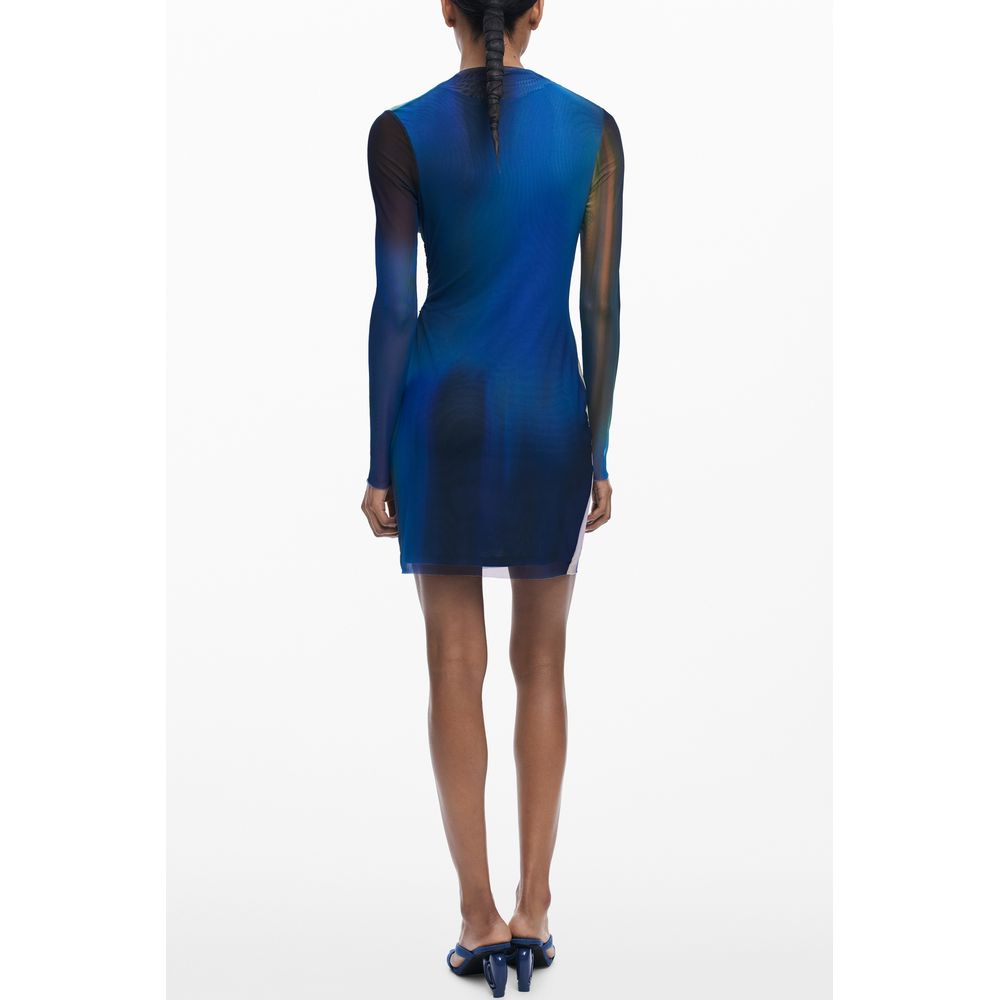 Blue Polyester Women Dress