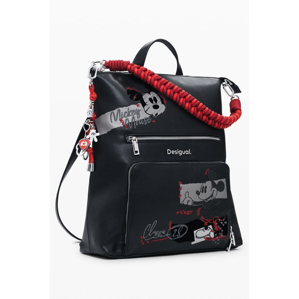 Black Polyethylene Women Backpack