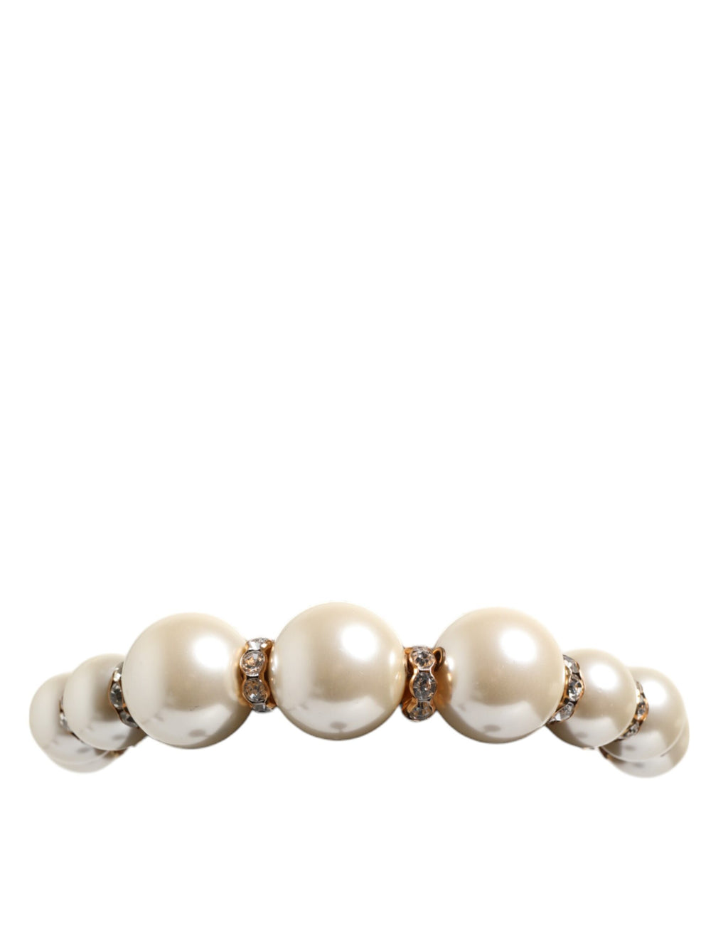 Gold Pearl Crystal Embellished Tiara Hair Accessory Headband