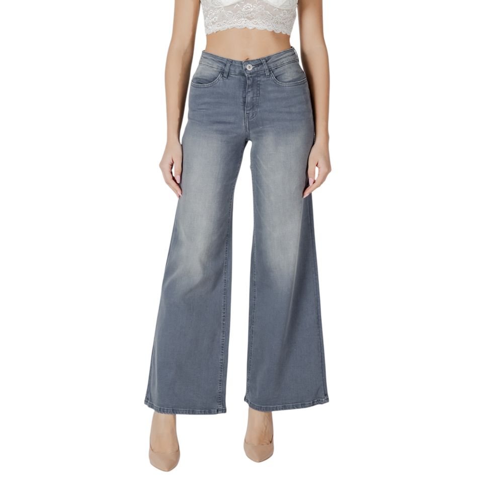 Gray Cotton Bootcut Jean