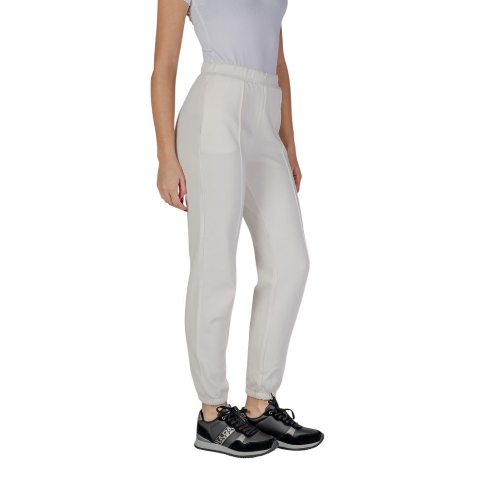 Cream Polyester Joggers Workout Pant