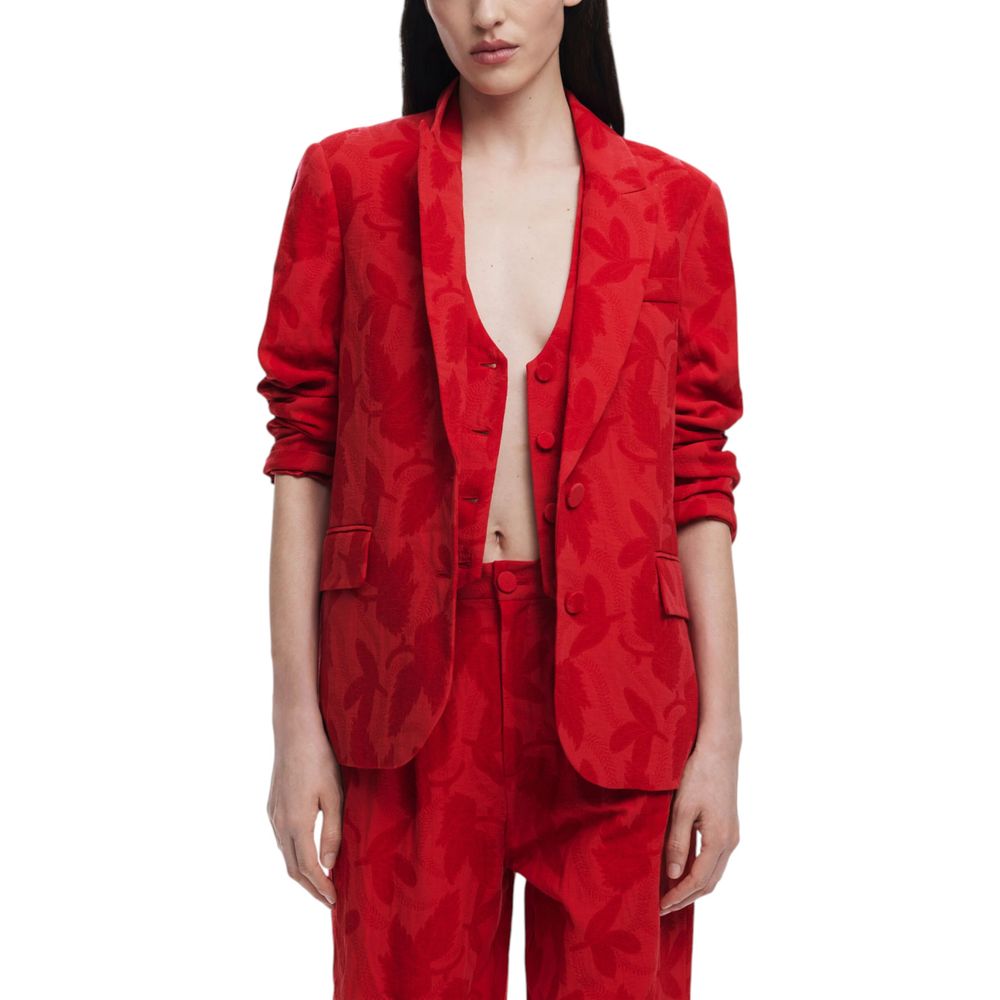 Red Cotton Blazer