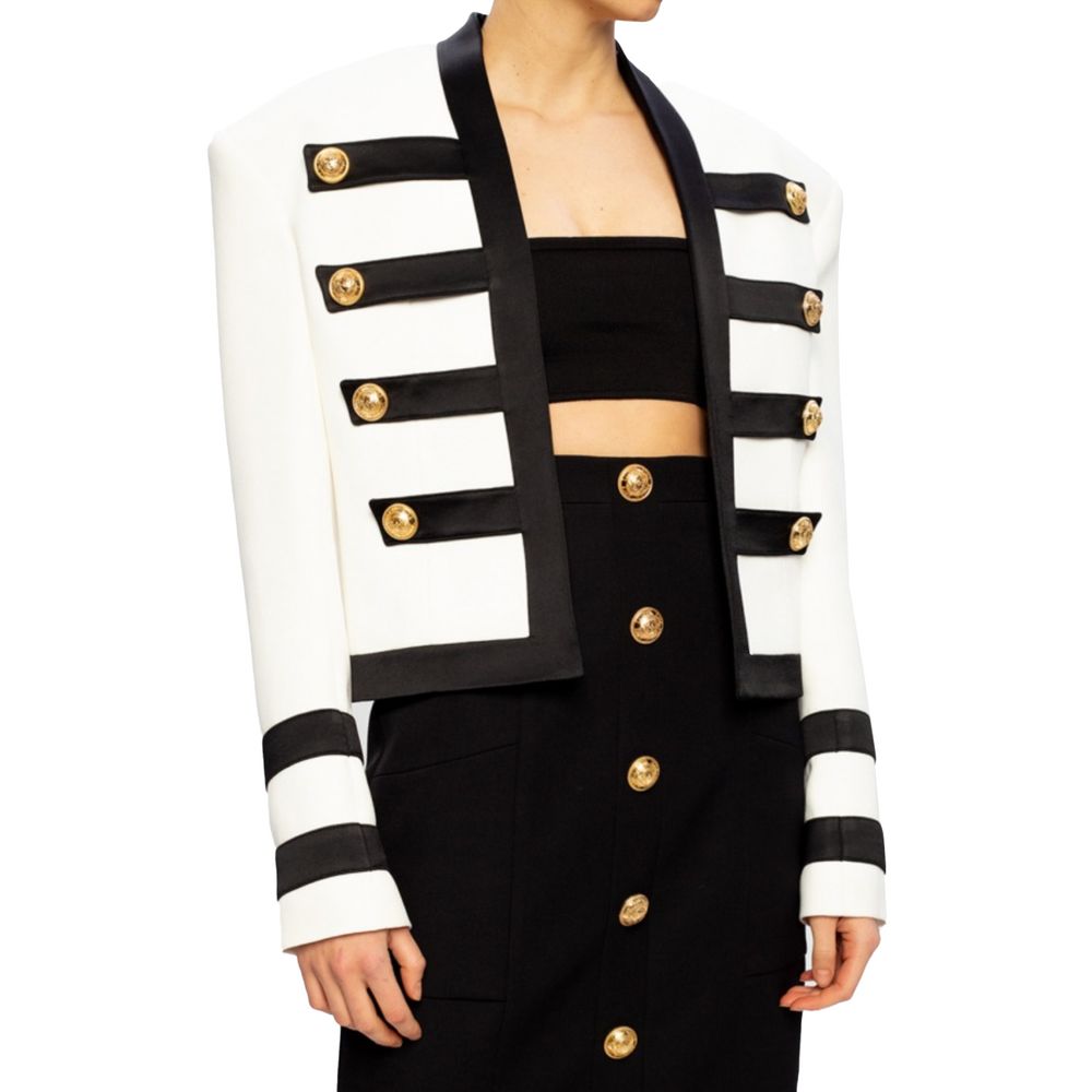 White Viscose Women Blazer