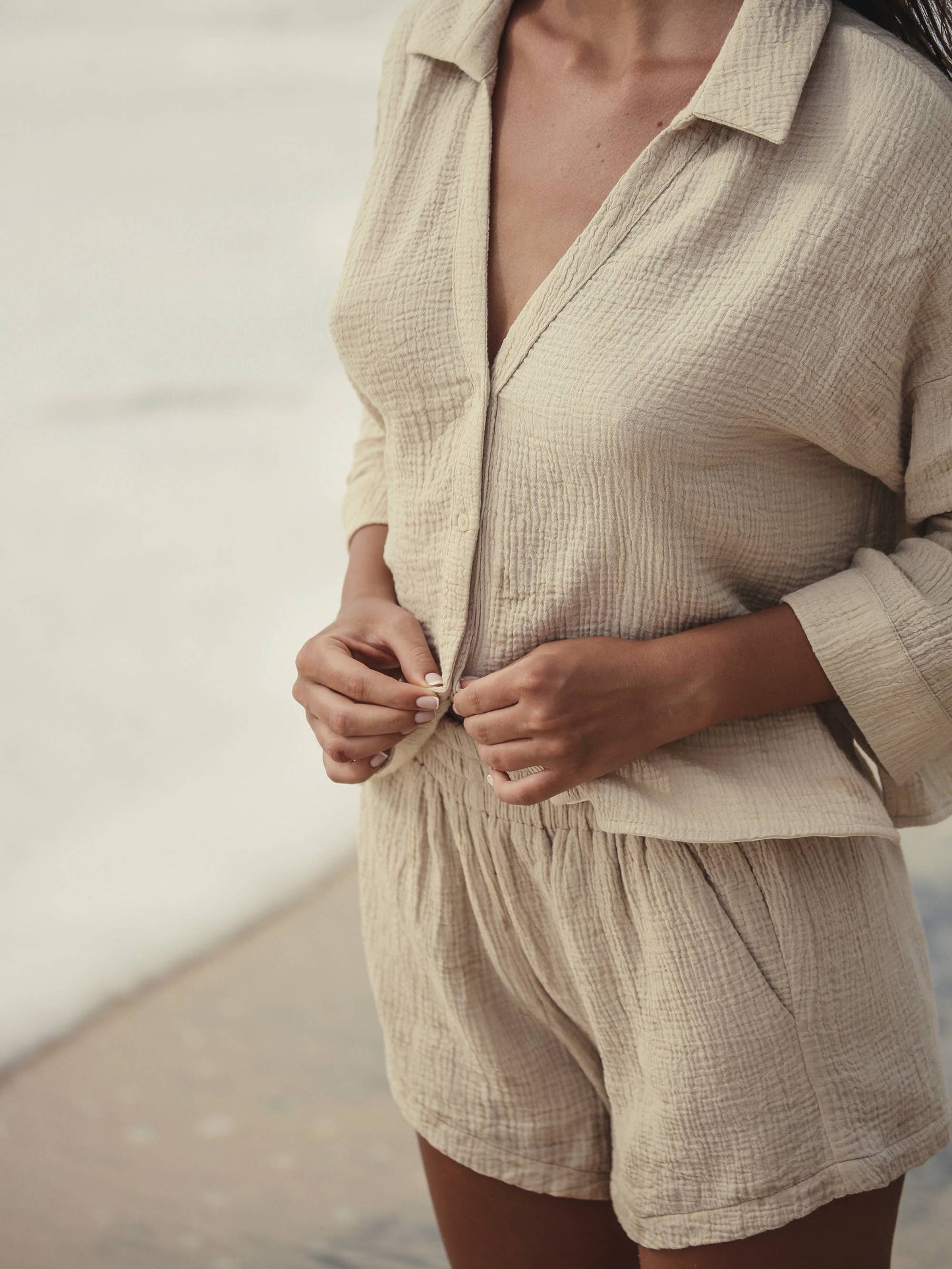 Turkish handloomed Echo Boy Short - Oatmeal