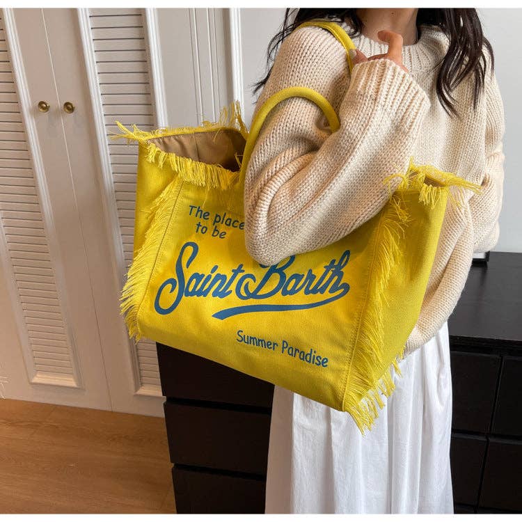 Tassel large-capacity beach handbag shoulder bag