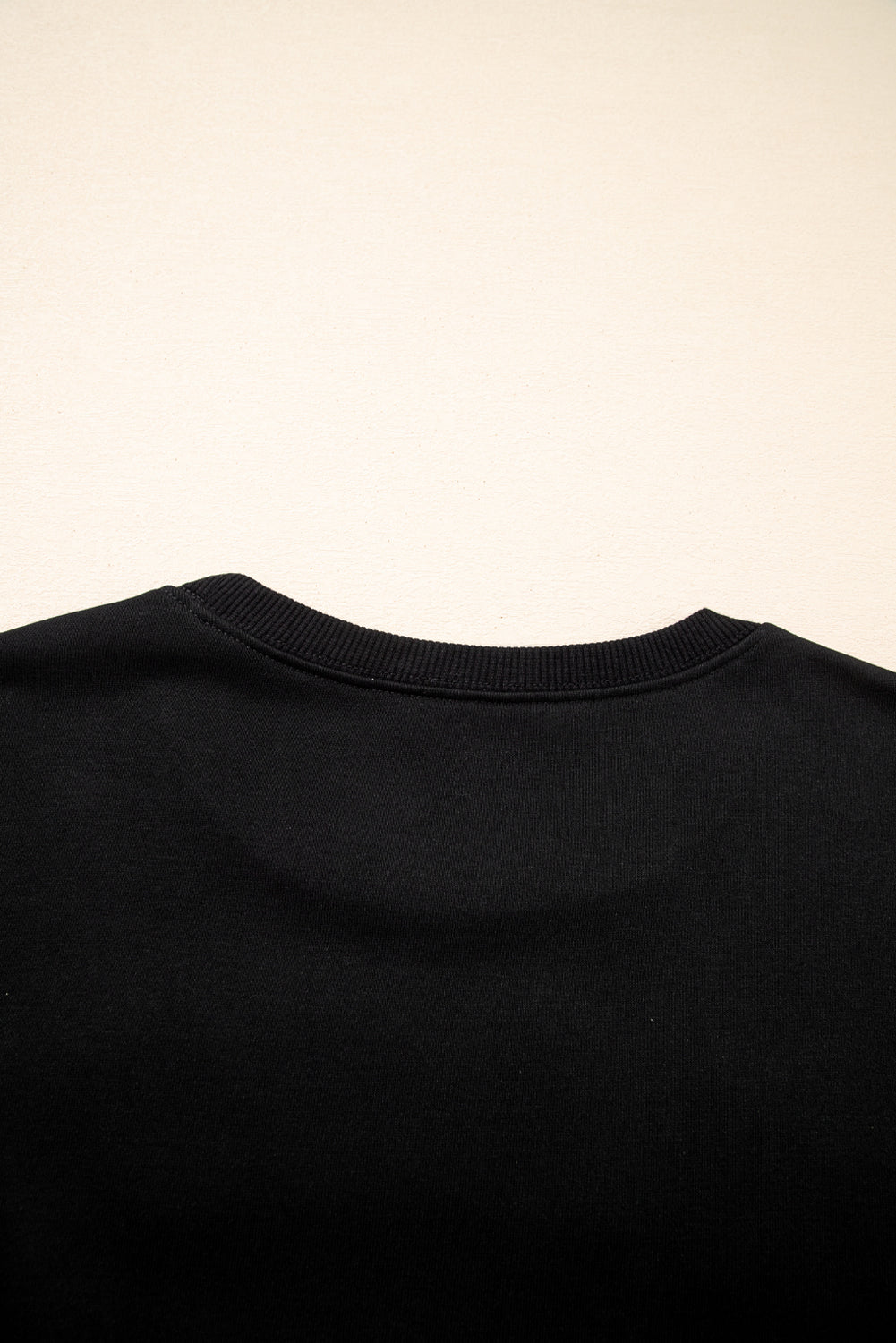 Navy Blue CLASSY UNTIL KICKOFF Plush Letter Patched Loose Sweatshirt